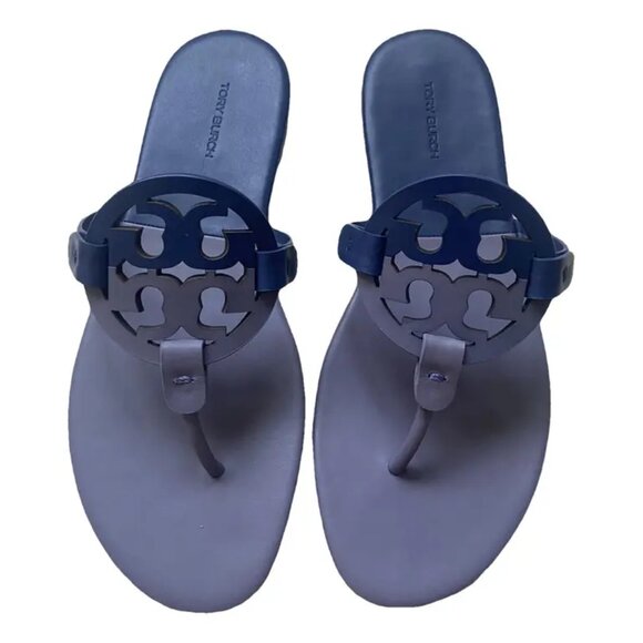 NEW  TORY BURCH Made In Brazil Miller Soft Leather Sandals Dark Lotus 1467mn - Picture 6 of 10